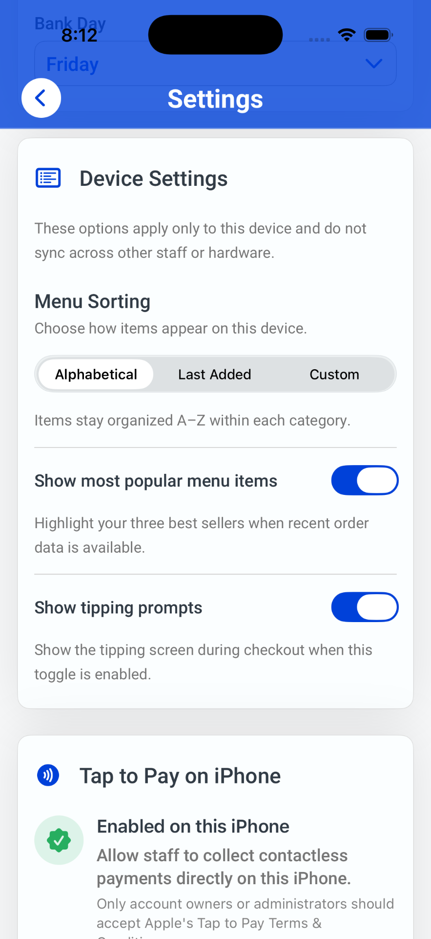 Settings and sync overview